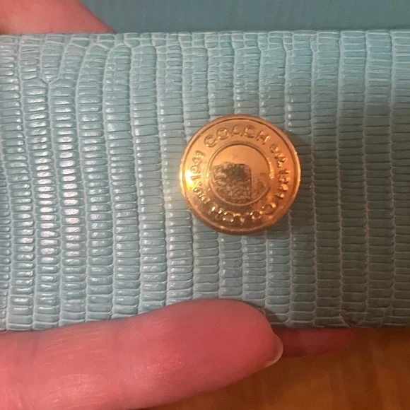 Very Rare Coach, Y2K Legacy Seafoam Blue Jewelry Box with 🪞 - Picture 3 of 14